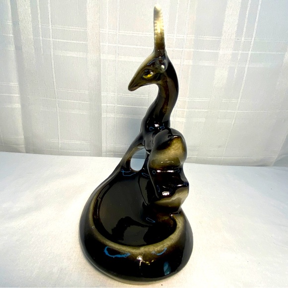 Vintage Gazelle Mid Century Deer Pin tray change caddy California art 6.5" tall - Picture 2 of 11